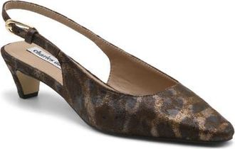 Charles by Charles David Ficken Slingback Pump in Dark Brown-Leopard Print at Nordstrom, Size 8.5