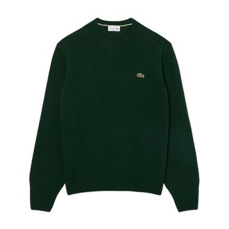 Lacoste Wollen trui met ronde hals - Heren - Truien - Groen - Maat: XL Wol