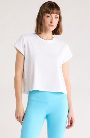 Zella Flow Mesh Pleated T-Shirt in White at Nordstrom Rack, Size X-Small