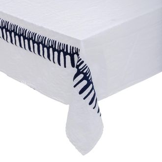 Atmosphera Atmosphera - Lizandro Mantel Bordado Algod&oacute;n Y Lino 150x300cm Blanco Cr&eacute;ateur DInt&eacute;rieur