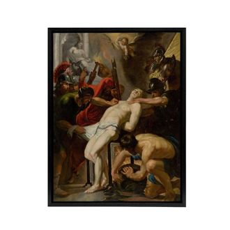 Artery8 Peter Paul Rubens Martyrdom of Saint Lawrence Framed Canvas Art Print | Size: W24 x H32