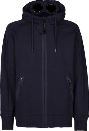 C.P. Company Zip-through Hoodie - Heren - Vesten met rits - Blauw - 2XL - Katoen - Hoodies & sweatvesten