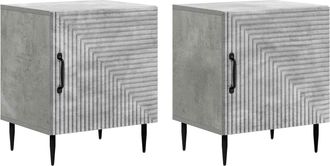 vidaXL Armario De Noche 2 Uds. Gris Hormig&oacute;n 43 X 34,5 X 50 Cm Vidaxl