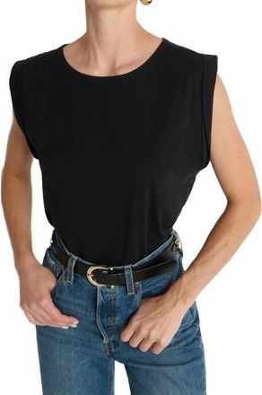 Nation Ltd Janis Rolled Muscle Tank Top In Jet Black