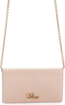 Chloé Iconic Wallet on a Chain in 6J5 Cement Pink at Nordstrom