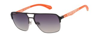 Superdry Sonnenbrille SUPERDRY Modell 995064, Herren, schwarz, orange, matt, Sonnenbrillen Sonnenbrille, Form Pilot, Logoschriftzug auf B&uuml;gel, Kombifassung