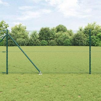 vidaXL Reja Con Postes Verde 1.2 X 10 M Acero Recubierto De Pvc Vidaxl
