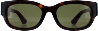 Gucci Vierkant Dames Havana met Groen en Rood Groen GG1667SK