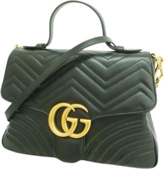 Gucci Pre-owned Handbags, female, Black, Size: ONE SIZE Pre-owned Leather Handbag