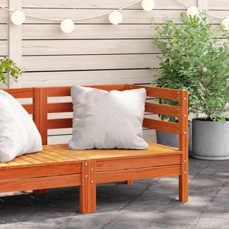 vidaXL Vidaxl - Sof&aacute; De Jard&iacute;n De Esquina Madera Maciza De Pino Marr&oacute;n Cera