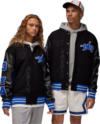 Nike Jordan Air Jordan x Awake NY Varsity Jacket Black Game Royal FQ5439-010