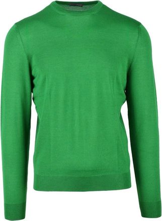 Drumohr Thin Merino Wool Crew Neck Pullover - Green
