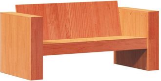 vidaXL Sof&aacute; De Jard&iacute;n 2 Plazas Madera De Pino Marr&oacute;n Cera 134x60x62 Cm Vidaxl