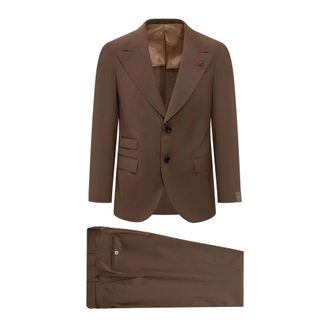 Gabriele Pasini Single Breasted Suits, male, Brown, Size: XL Slim Belt with Metal Buckle