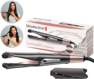 Remington S6606 Fer A Lisser, Fer A Boucler, Lisseur, Boucleur Curl Confidence Advanced Cermaic, Tourmaline, Antistatique