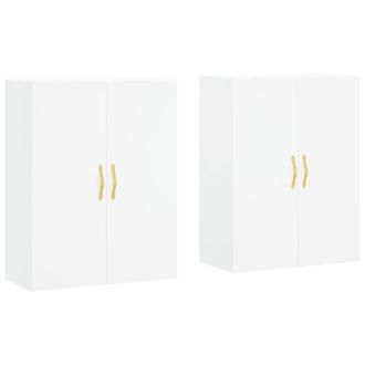 Berkfield Home Wall Mounted Cabinets 2 pcs White 69.5x34x90 cm