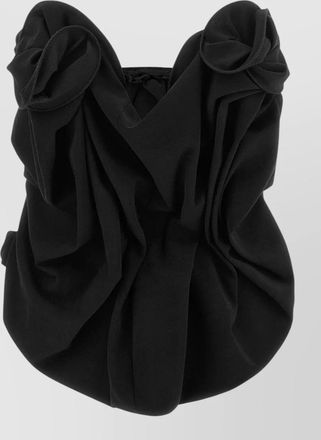 Magda Butrym off-the-shoulder draped wool corset top