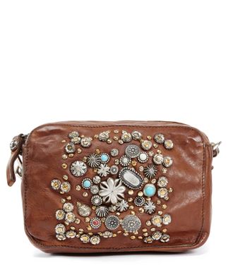Campomaggi Sac Bowling Small Cuir Vachette Clous Cognac