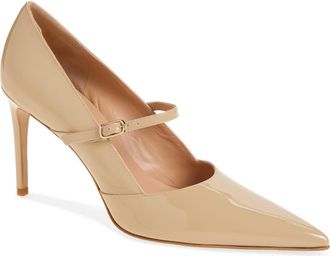 Bruno Magli Panna Pointed Toe Pump in Sand Patent at Nordstrom Rack, Size 10.5