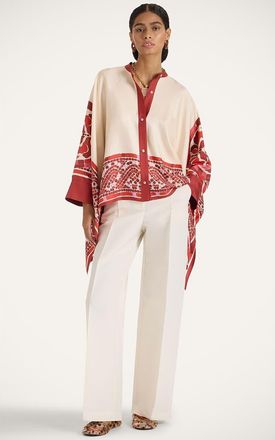 La DoubleJ Foulard Shirt in Regalia Plac&eacute;e Red at Nordstrom, Size X-Large L It