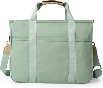 Generic Pufei Canvas Tote Bag with Compartments Everyday Shoulder Bag for Women(Light Green L)