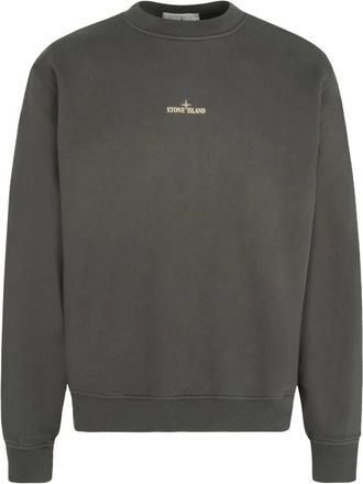 Stone Island Branded Grey Sweatshirt with Graphic Print