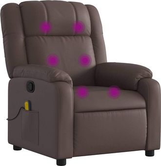 vidaXL Vidaxl - Sill&oacute;n De Masaje Reclinable Cuero Sint&eacute;tico Marr&oacute;n