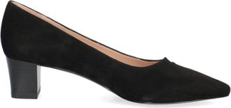 Peter Kaiser Black Pointed Toe Block Heel Leather Dress Pumps