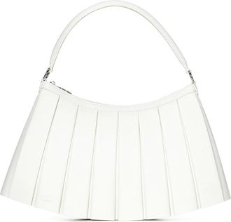 Lacoste Witte leren schoudertas met krokodil - Dames - Handtassen - Wit - ONE Size - Leer - Tassen