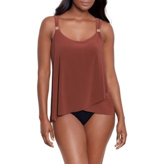 Miraclesuit Razzle Dazzle Underwire Tankini Top in Tamarind Brown at Nordstrom, Size 10