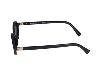 Miu Miu 0MU Oval Acetate Sunglasses - Black