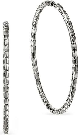 John Hardy Orecchini a cerchio JH Essential Flex 50MM in argento sterling