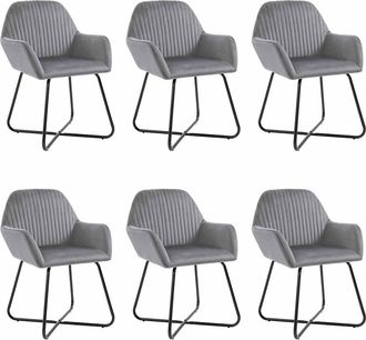 vidaXL Vidaxl - Sillas De Comedor 6 Unidades Terciopelo Gris