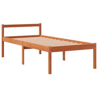 vidaXL Cama Para Mayores Madera Maciza De Pino Marr&oacute;n Cera 90x190 Cm Vidaxl
