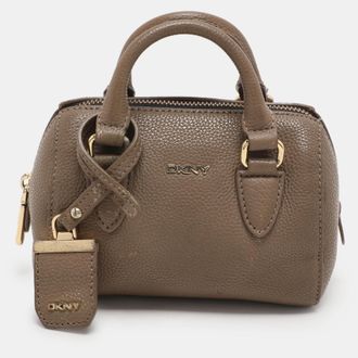DKNY Dkny Beige Leather Satchels