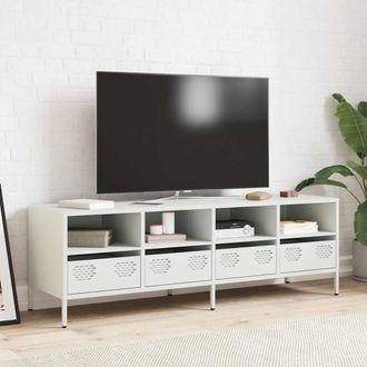 Berkfield Home TV Cabinet White 135x39x43.5 cm Cold-rolled Steel