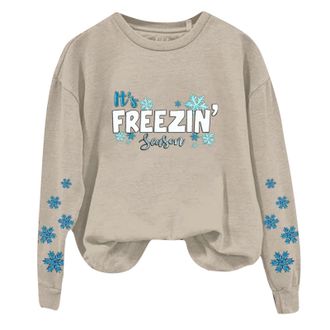 Generic Warehouse Clearance Bargains Sale Oversized Sweatshirt Women Womens Vintage Santa Print Long Sleeved Merry Xmas Sweatshirt Tops Oversized Christmas Xm