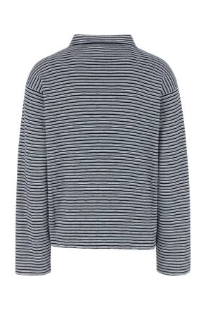 Miu Miu Womens Embroidered Cotton Blend Polo Shirt Biancoblu Maglieria Sweater