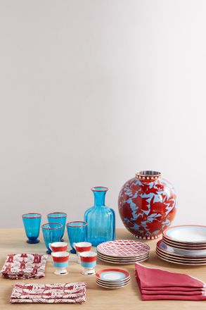 La DoubleJ Servizio Da Tavola 34 Pezzi In Porcellana, Vetro E Lino - Verde