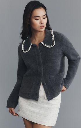 NVLT Pearl Collar Knit Jacket