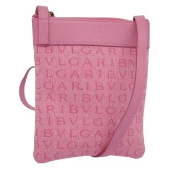 Bulgari Pre-owned Canvas shoulder-bags - Dames - Pre-owned - Roze - Maat: ONE Size Leer