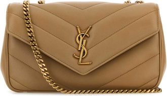 Saint Laurent Camel Leather Small Lou Lou Shoulder Bag