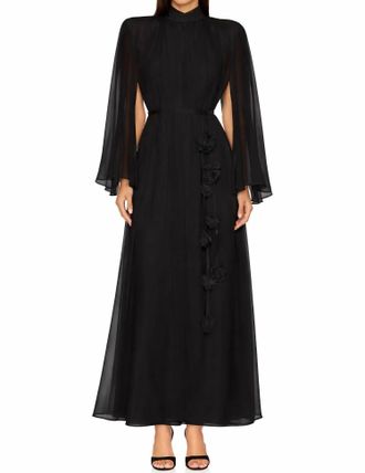 Elliatt Melissa Cape Maxi Dress In Black