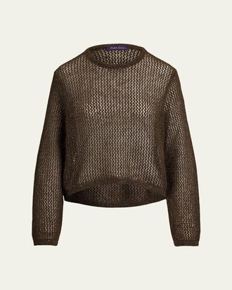 Ralph Lauren Collection Metallic Mesh Loose Sweater