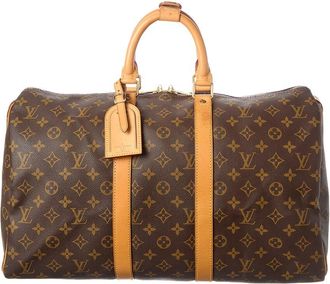 Louis Vuitton Brown Monogram Coated Canvas Keepall 45 (Authentic Pre-Loved)