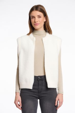 Rino&Pelle Kurzweste RINO & PELLE ELONA, Damen, Gr. XL (42), snow wei&szlig;, Boucl&eacute;, Obermaterial: 59% Polyamid, 26% Polyester, 15% Viskose, regular fit taillenbedeck