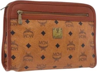 MCM Pre-owned Clutch Bag - Dames - Vintage Clutch - Bruin - ONE Size - Leer - Vintage