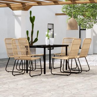 vidaXL Juego De Comedor De Jard&iacute;n 7 Piezas Color Roble Vidaxl