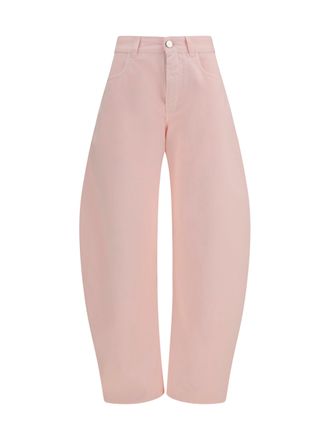 Alaia Womens Jeans Barrel Pale Rose Cotton