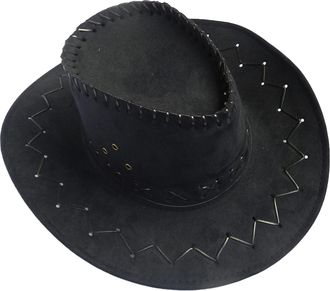 Generic Mens Cowboy Hats Women Men Summer Western Cowboy Hat Shapeable Wide Brim Sun Hat Toddler Fedora Hat (Black, One Size)